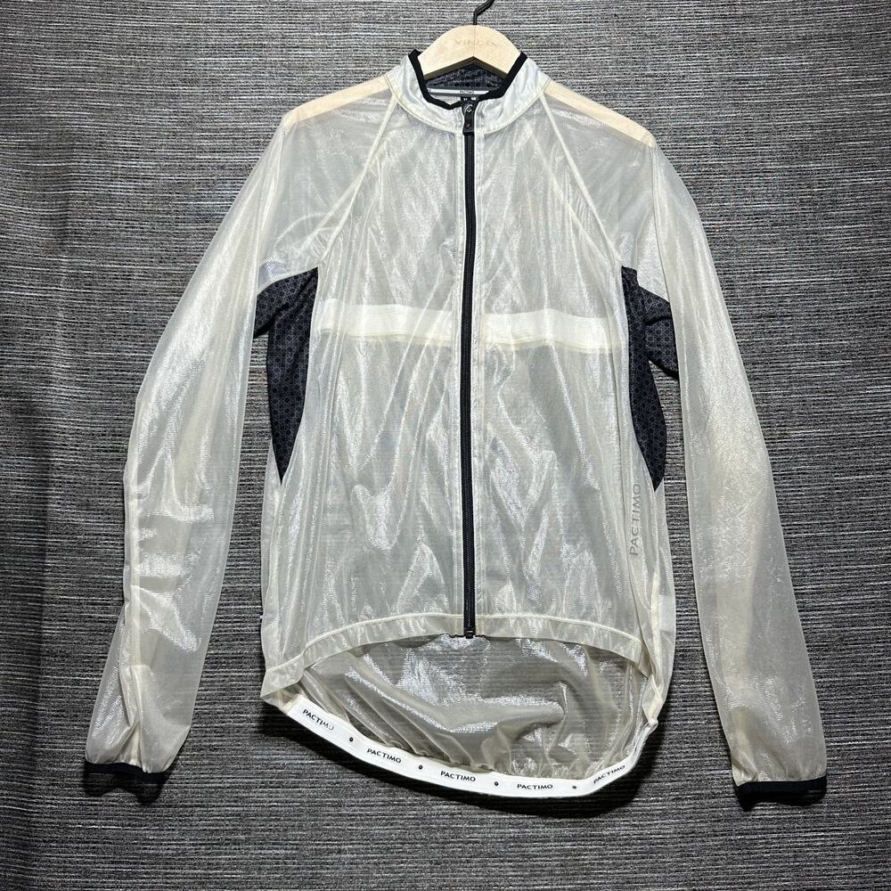 Pactimo Cycling Jacket Men's XL Beige Translucent Clear Lightweight Full Zip